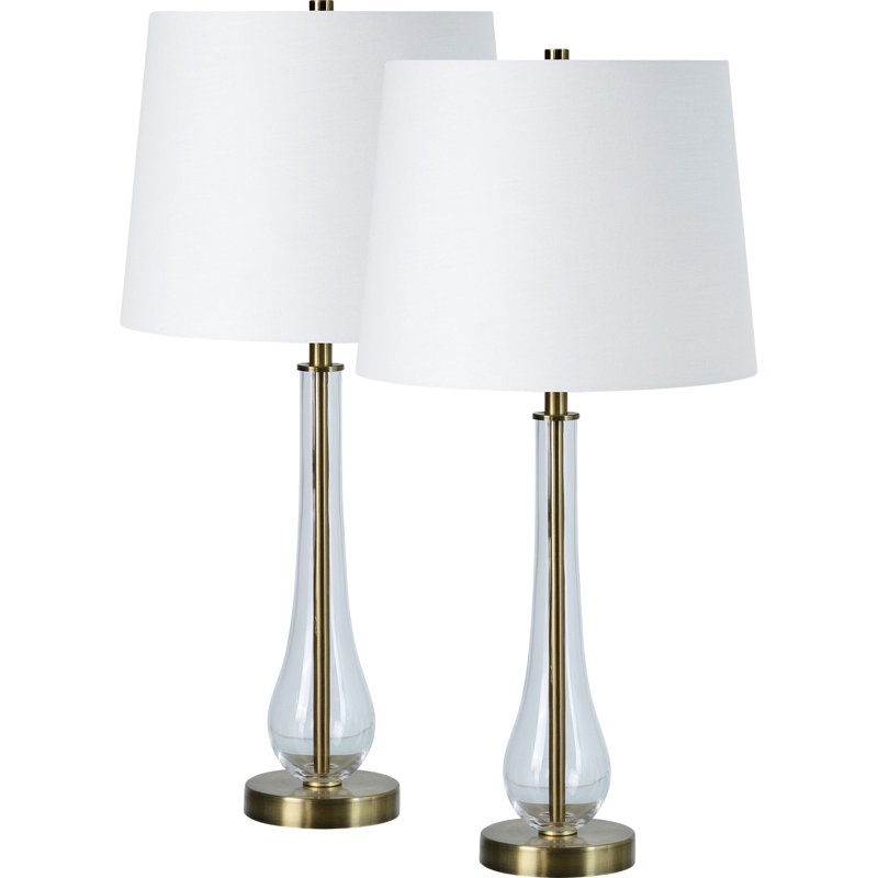 Everly Quinn Glass Table Lamp Set Wayfair 